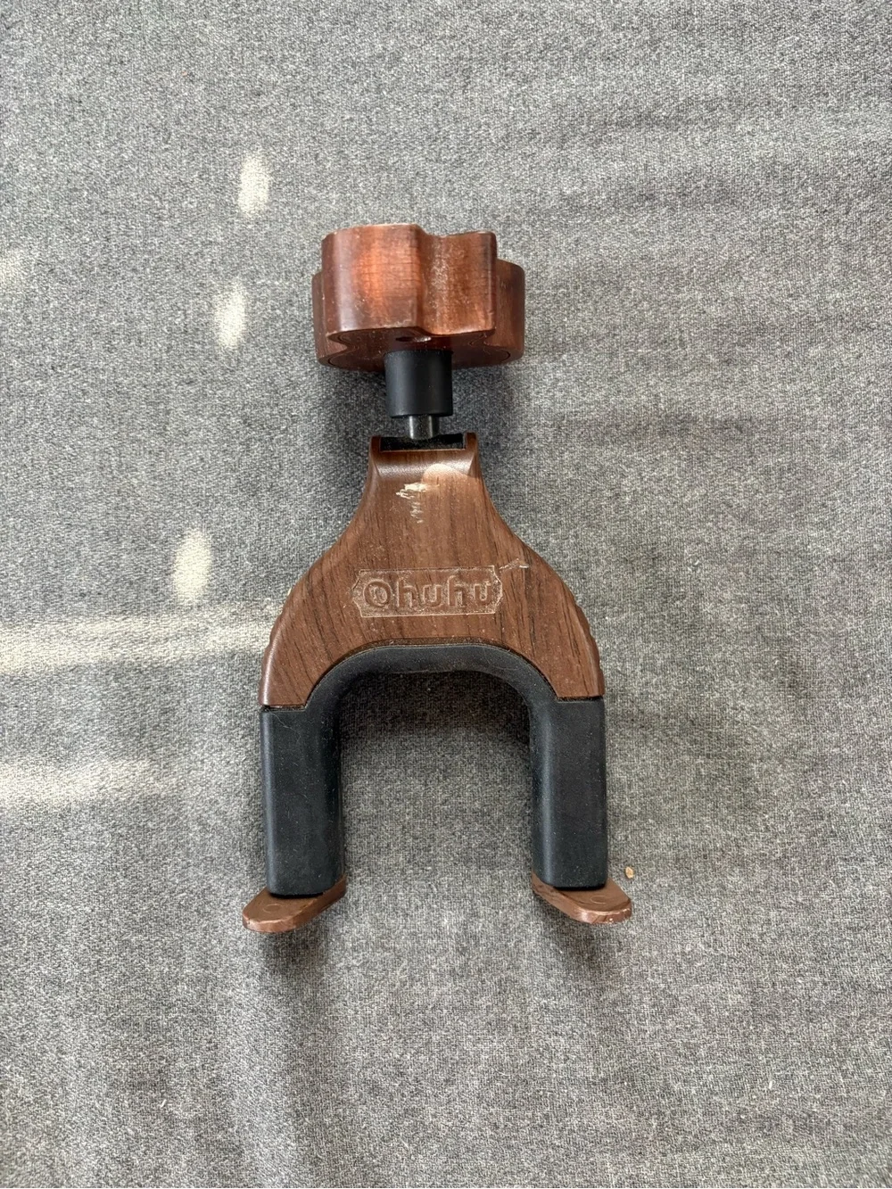 Set of 3 Wall Guitar Hangers with Wood Accents - Black & Brown